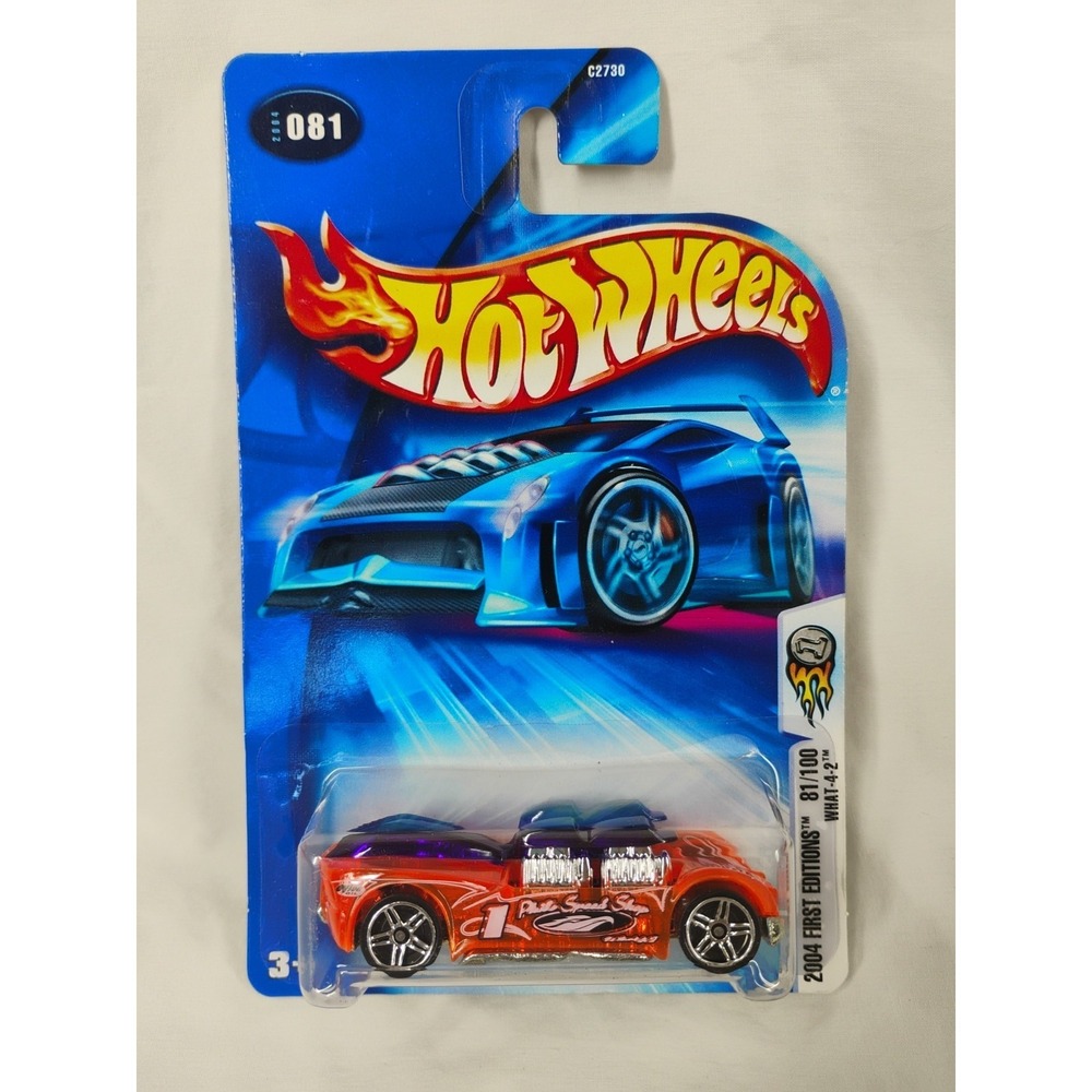 2004 Hot Wheels First Editions 81/100‎ What-4-2 #81 Orange Car Mattel